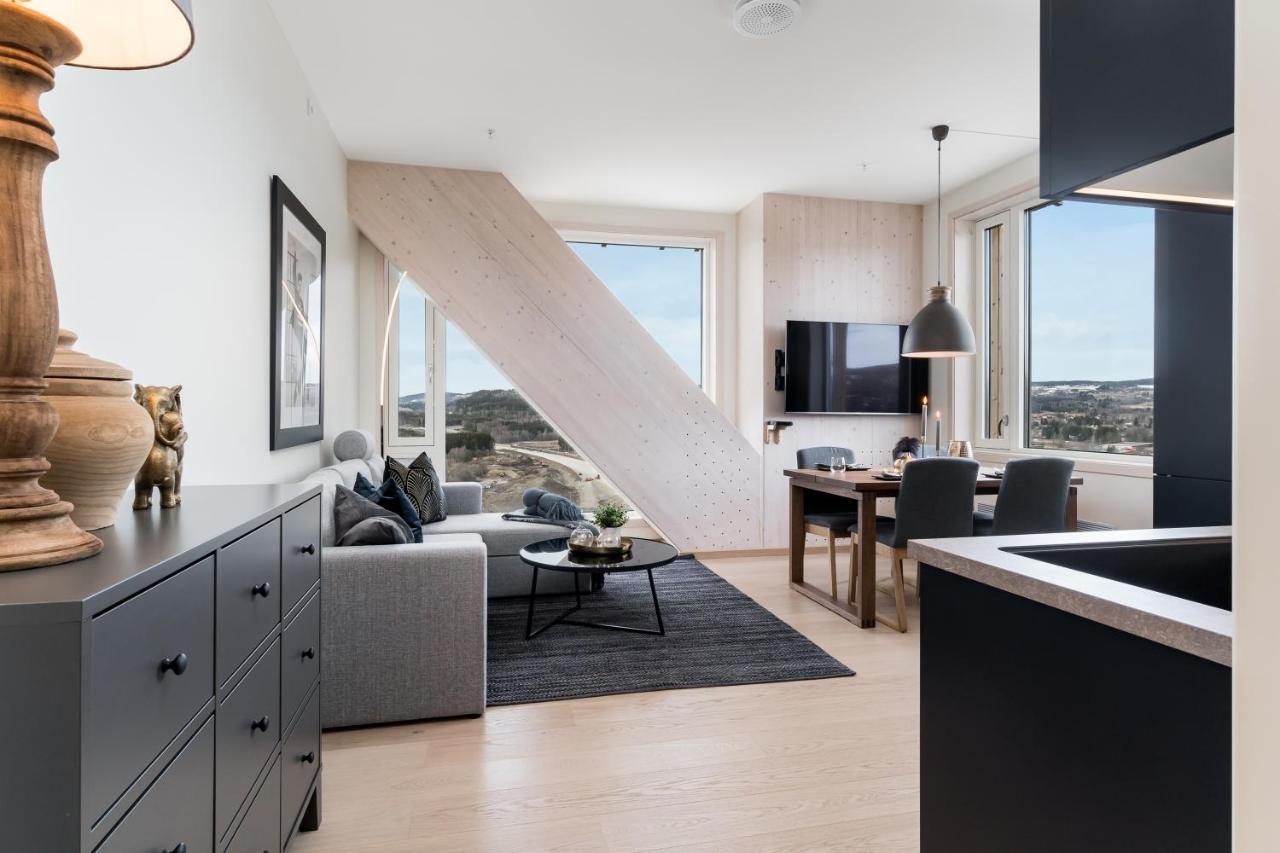 Mjos Tower Apartment - Lovely City View Sjusjøen Zewnętrze zdjęcie